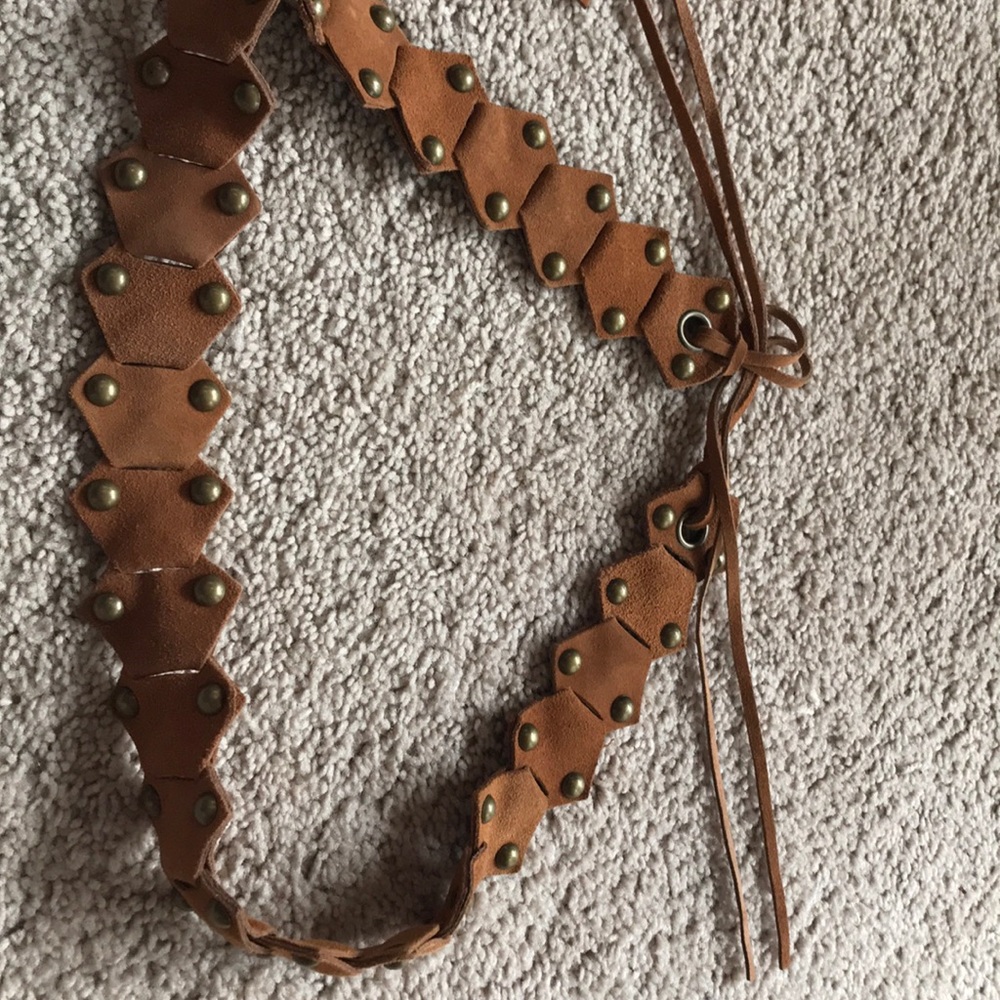 Brown studded belt